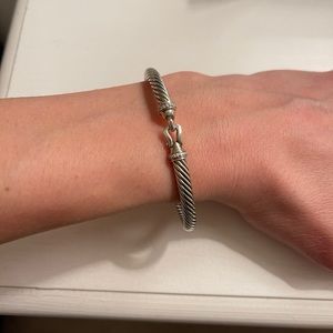 David Yurman Cable Buckle Bracelet with Diamonds, 5mm